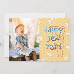 Festiva Tarjeta de foto de Año Judío Feliz Rosh Hashaná