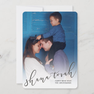 Festiva Tarjeta de Foto de Año Nuevo con Letra Shana Tova 
