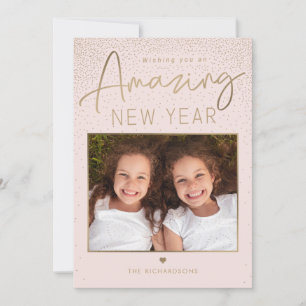 Festiva Tarjeta de foto de año nuevo moderno feliz año inc
