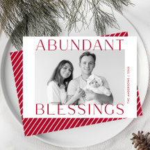 Tarjeta de Foto de Arándano con Bendiciones Abunda