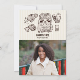 Festiva Tarjeta de foto de artículos esenciales de vacacio