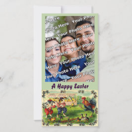 Festiva Tarjeta de foto de béisbol del conejo de Pascua