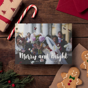 Festiva Tarjeta de foto de boda moderna alegre y brillante