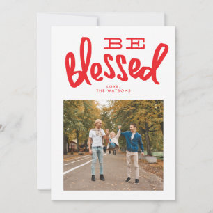 Festiva Tarjeta de foto de carta a mano de vacaciones de N