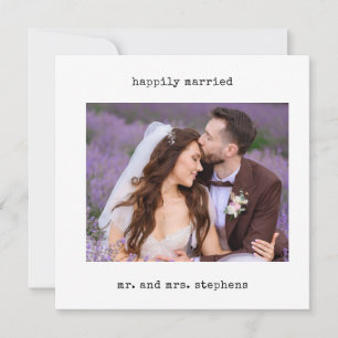 Festiva Tarjeta de Foto de Casados Felizmente con Tipo de 