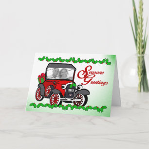 Festiva Tarjeta de foto de coche antiguo