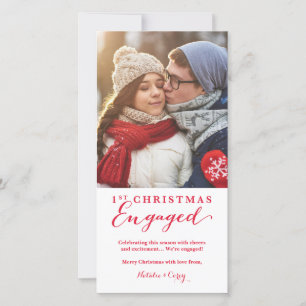 Festiva Tarjeta de foto de compromiso navideño
