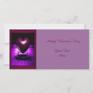Festiva Tarjeta de foto de Corazón Púrpura
