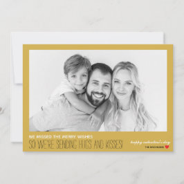 Festiva Tarjeta de Foto de Deseos Perdidos Abrazos y Besos