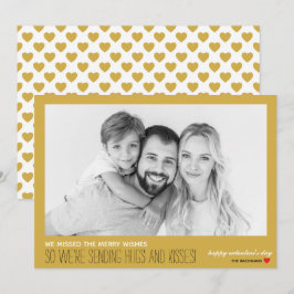 Festiva Tarjeta de Foto de Deseos Perdidos Abrazos y Besos