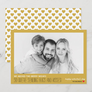 Festiva Tarjeta de Foto de Deseos Perdidos Abrazos y Besos