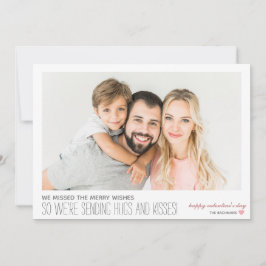 Festiva Tarjeta de Foto de Deseos Perdidos Abrazos y Besos