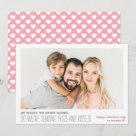Festiva Tarjeta de Foto de Deseos Perdidos Abrazos y Besos