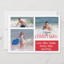 Festiva Tarjeta de Foto de Doble Cara MULTI con Raya Roja 
