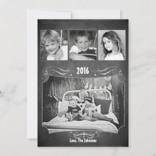 Festiva Tarjeta de FOTO de docente XMAS Chalk Board para N