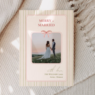 Festiva Tarjeta de Foto de Dos Felices y Casados con Estil