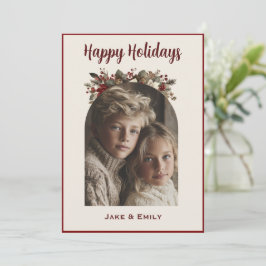 Festiva Tarjeta de Foto de Familia para Felices Fiestas Mo