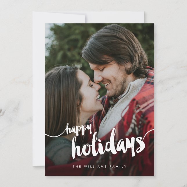 Festiva Tarjeta de Foto de Felices Fiestas (Anverso)