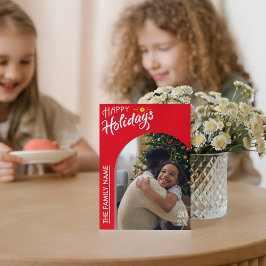 Festiva Tarjeta de Foto de Felices Fiestas con Letra Moder