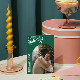 Festiva Tarjeta de Foto de Felices Fiestas con Letra Moder