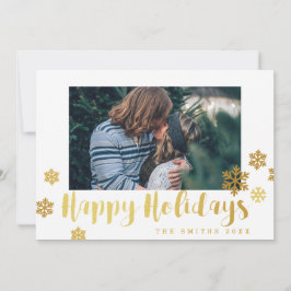 Festiva Tarjeta de foto de Felices Fiestas Copos de nieve