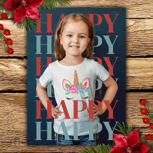 Festiva Tarjeta de Foto de Felices Fiestas Modernas