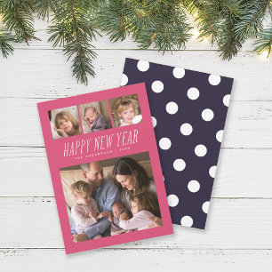 Festiva Tarjeta de Foto de Feliz Año Nuevo con Color Edita