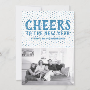 Festiva Tarjeta de Foto de Feliz Año Nuevo con Puntos   Az
