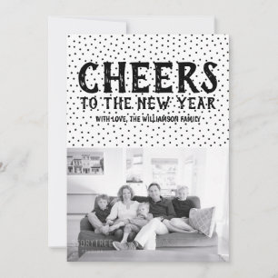 Festiva Tarjeta de Foto de Feliz Año Nuevo con Puntos Ne