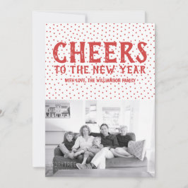 Festiva Tarjeta de Foto de Feliz Año Nuevo con Puntos | Ro