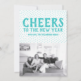 Festiva Tarjeta de Foto de Feliz Año Nuevo con Puntos | Tu