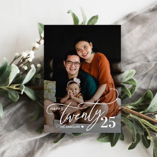 Festiva Tarjeta de Foto de Feliz Año Nuevo Veinte Encantad