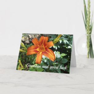 Festiva Tarjeta de foto de flor de buena suerte de despedi