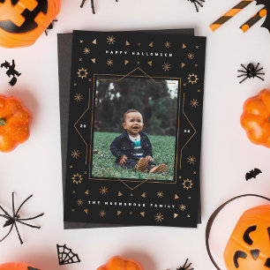Festiva Tarjeta de foto de Halloween divertida y moderna c