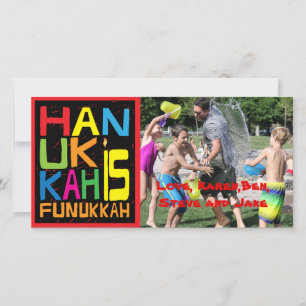Festiva Tarjeta de foto de Hanukkah/sobre "Hanukkah es Fun