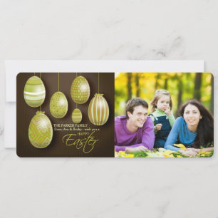 Festiva Tarjeta de foto de huevos de Pascua colgantes