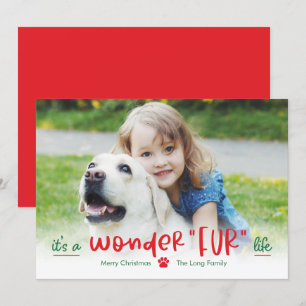 Festiva Tarjeta de Foto de Mascota de Wonderfur Life para