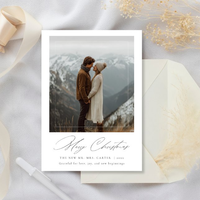 Festiva Tarjeta de foto de Merry Christmas Modern (Subido por el creador)