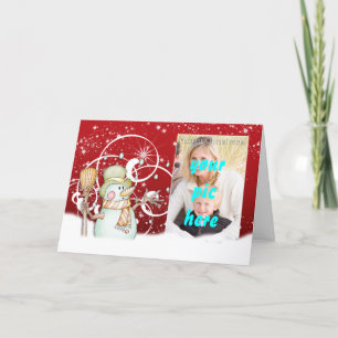 Festiva tarjeta de foto de navidad, personalizable con nie