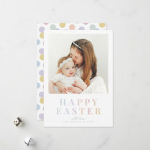 Tarjeta de Foto de Pascua Feliz Pastel para Famili