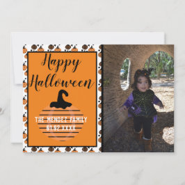 Festiva Tarjeta de foto de patrón de calabaza moderna de H