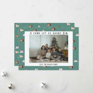 Festiva Tarjeta de Foto de Patrón de Natividad