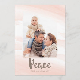 Festiva Tarjeta de foto de PAZ con lavado de acuarela mode
