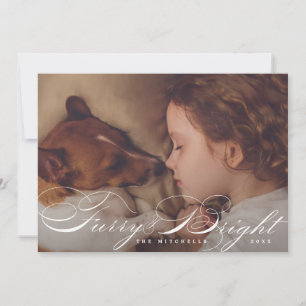 Festiva Tarjeta de foto de perro mascota elegante peludo y