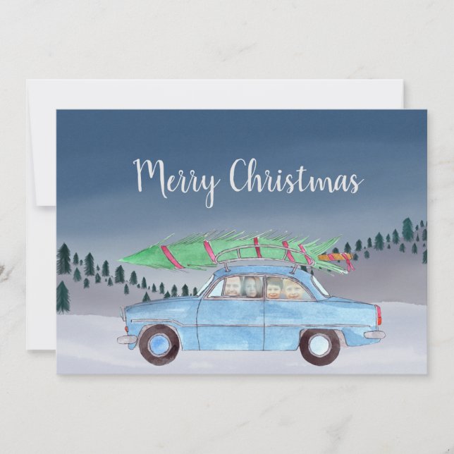 Festiva Tarjeta de foto de personalizable navideño de Feli (Anverso)