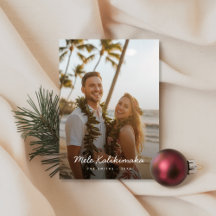 Tarjeta de Foto de Playa Mele Kalikimaka con Letra