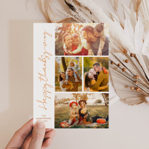 Festiva tarjeta de foto de regalo de agradecimiento para e