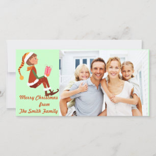 Festiva tarjeta de foto de regalo para chicas