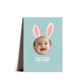 Festiva Tarjeta de foto de saludo de Pascua de conejito li