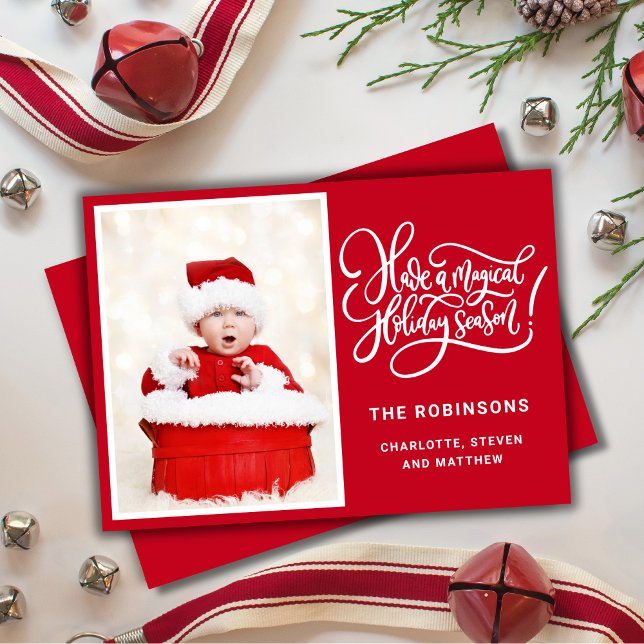 Festiva Tarjeta de Foto de Temporada Navideña Mágica (Subido por el creador)